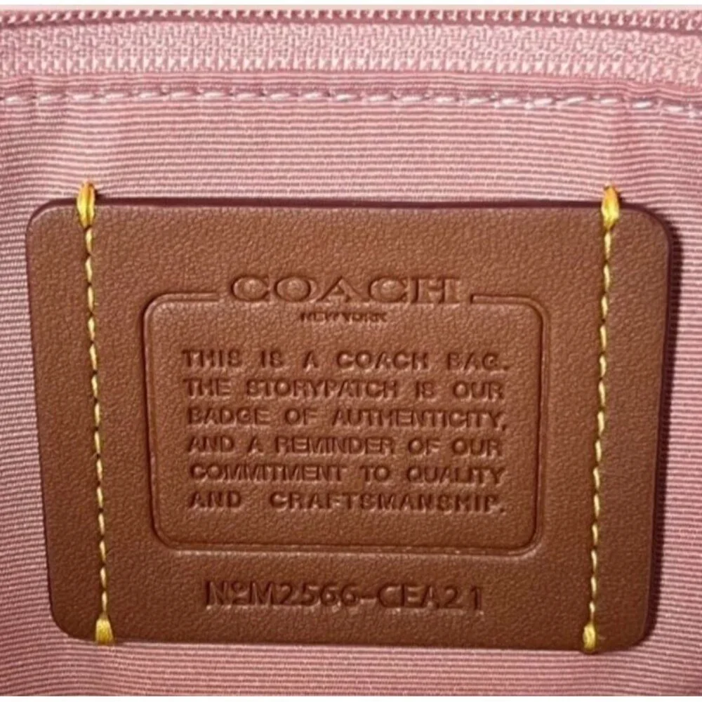 COACH Station Tote Bag Signature Canvas Leather Gold Powder Pink CEA21 Bag New - Picture 6 of 6